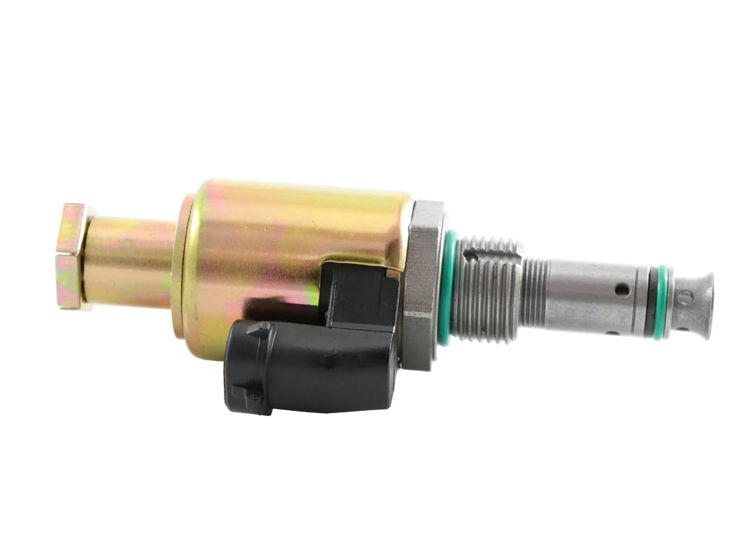 Advance Truck Parts USA 122-5053 Caterpillar injection pressure regulator showing a clean studio perspective of the threaded valve body, O-rings, and electrical connector plug