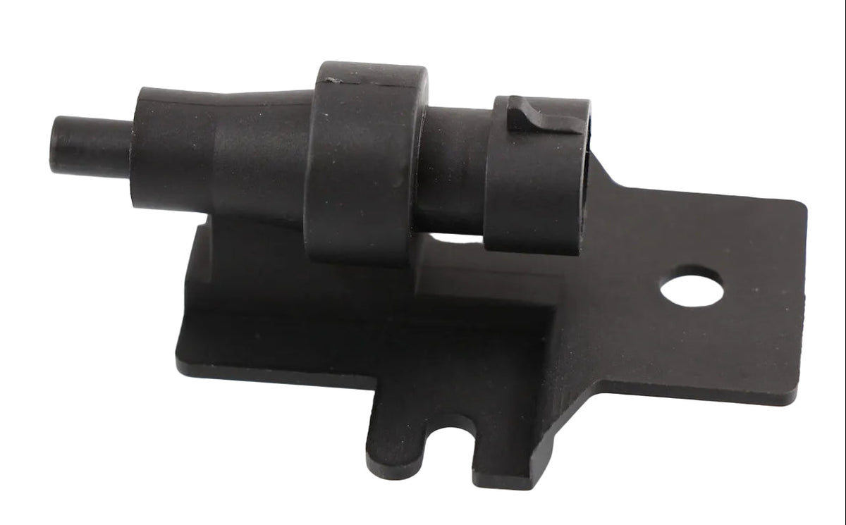 Advance Truck Parts USA 16169194 black 2-pin ambient air temperature sensor featuring integrated mounting bracket, sensor probe tip, and oval connector shroud