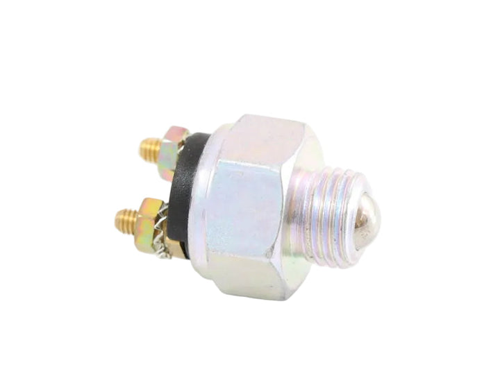 Advance Truck Parts USA 1676106C1 454925C1 normally open ball actuator reverse switch featuring threaded metal barrel, hex body flange, and dual threaded stud terminals