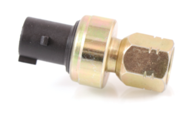 Advance Truck Parts USA 1676786C2 Navistar low pressure switch showing a clean studio perspective of the female M12 fitting and black connector