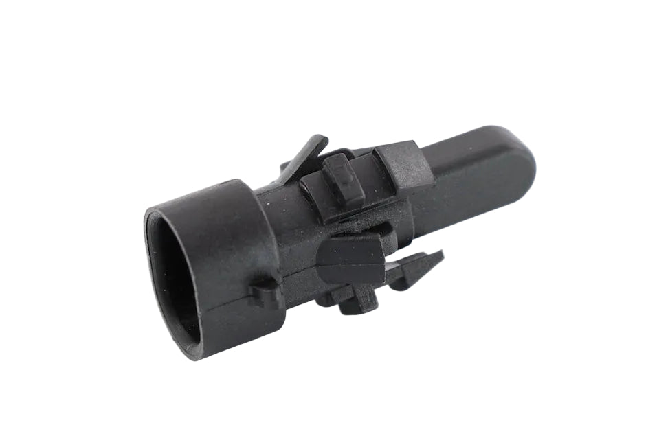 Advance Truck Parts USA 22-72747-000 outside air temperature sensor showing a clean studio view of the black plastic housing, mounting clips, and probe tip 