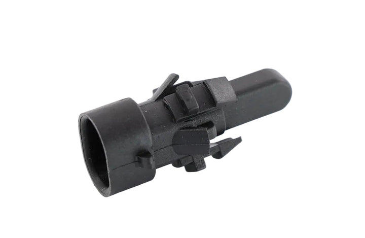 Advance Truck Parts USA 22-72747-000 outside air temperature sensor showing a clean studio view of the black plastic housing, mounting clips, and probe tip 