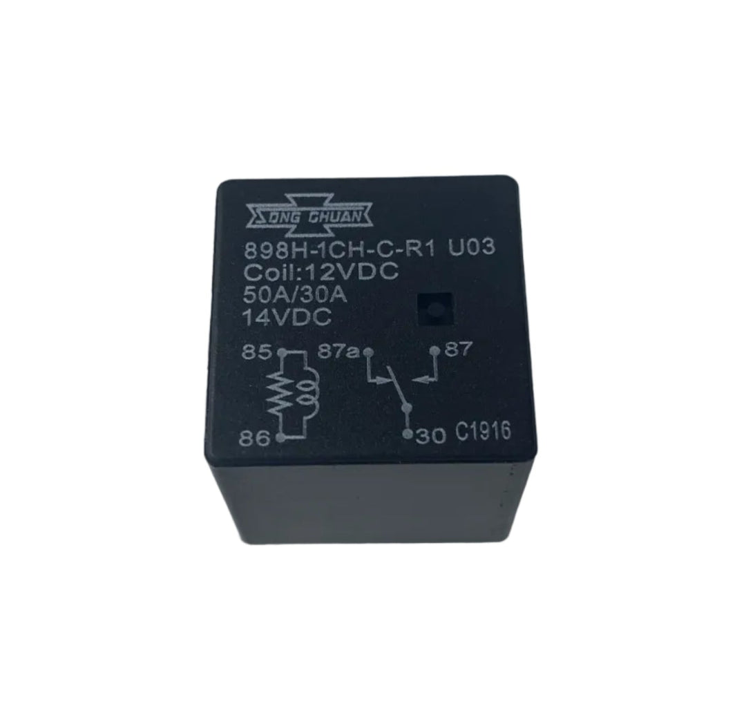 Advance Truck Parts USA 23-11276-100 Freightliner Song Chuan relay showing a studio perspective of the top face with circuit diagram and pin markings