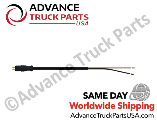 Advance Truck Parts USA 23-13666-031 WABCO 3.1 meter ABS sensor cable showing a clean studio view of the 2-pin connector plug and open wire ends on a plain white background