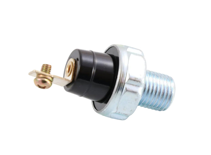 Advance Truck Parts USA 25048344 air pressure switch showing a clean studio view of the threaded metal fitting, black housing, and blade terminal with screw on a plain white background