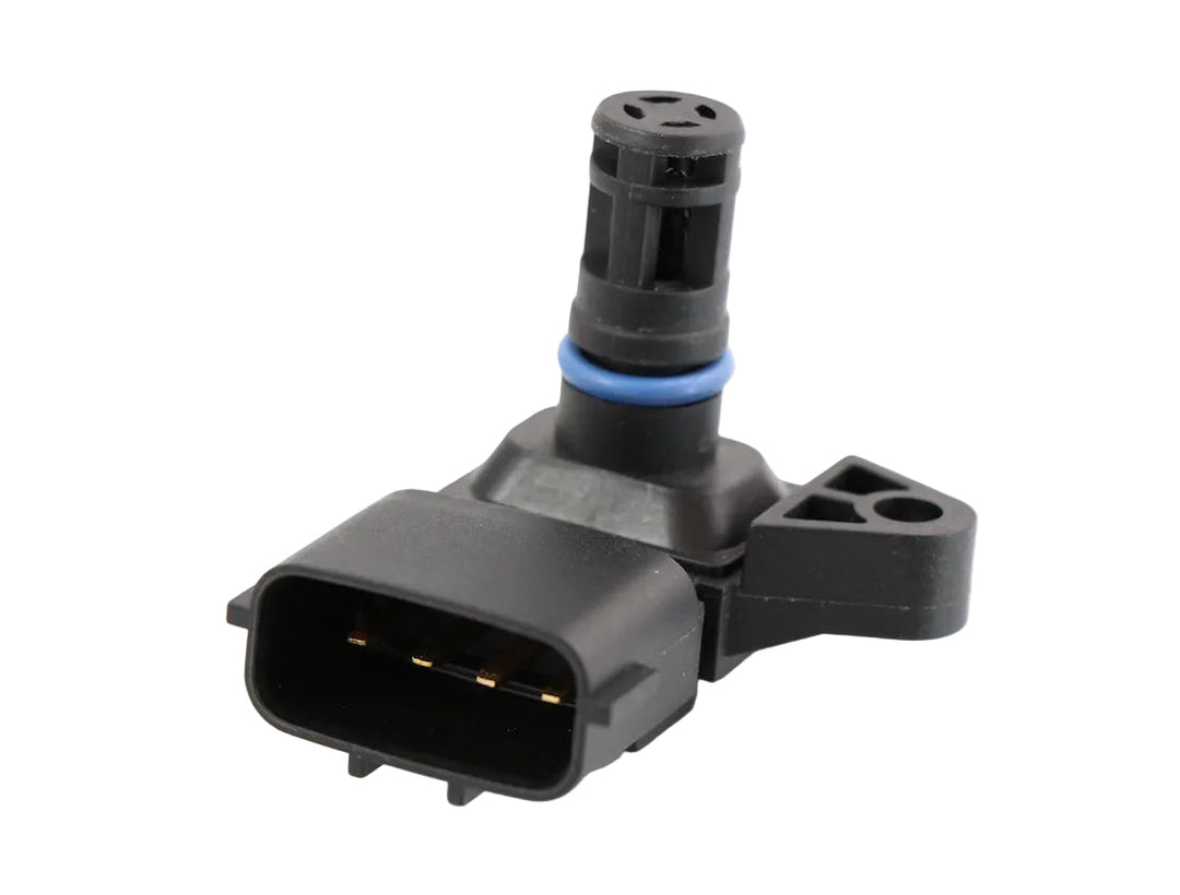 Advance Truck Parts USA 2872784 Cummins air pressure and temperature sensor showing a clean studio view of the sensor probe, blue O-ring, and connector pins 