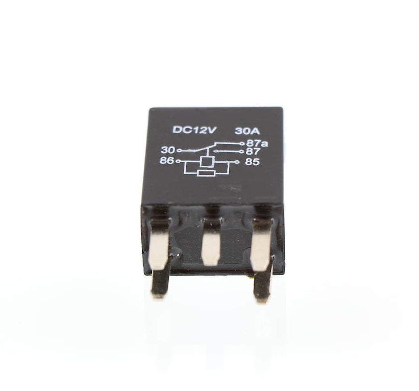 Advance Truck Parts USA 3519350C1 International truck blower relay showing a clean studio view of the black micro SPDT relay housing and 5 terminal pins on a plain white background