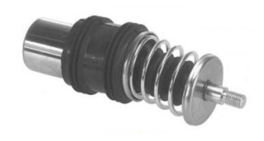 Advance Truck Parts USA 42MT starter solenoid and plunger kit showing a clean studio perspective of the metallic plunger shaft, return spring, and rubber seals
