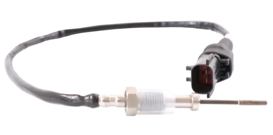Advance Truck Parts USA 4902912 exhaust gas temperature sensor featuring threaded metal probe, protective thread sleeve, shielded lead wire, and 2-pin electrical connector