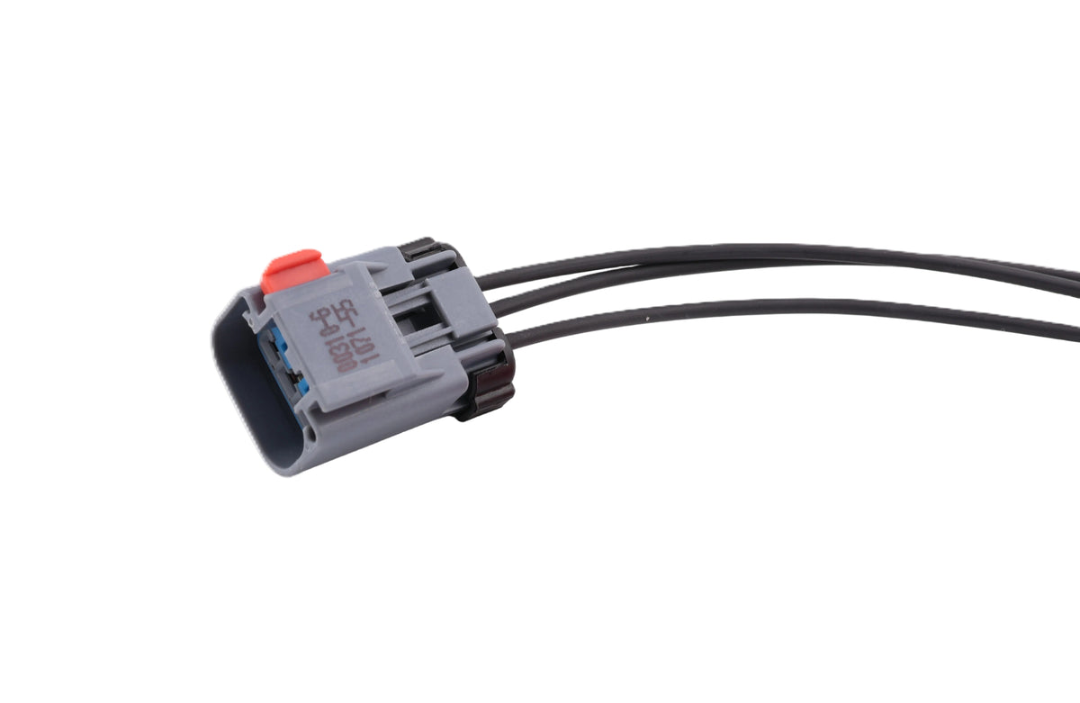 Advance Truck Parts USA 5299154 electrical repair connector pigtail for Cummins showing a clean studio view of the grey housing, red locking tab, and wire leads 