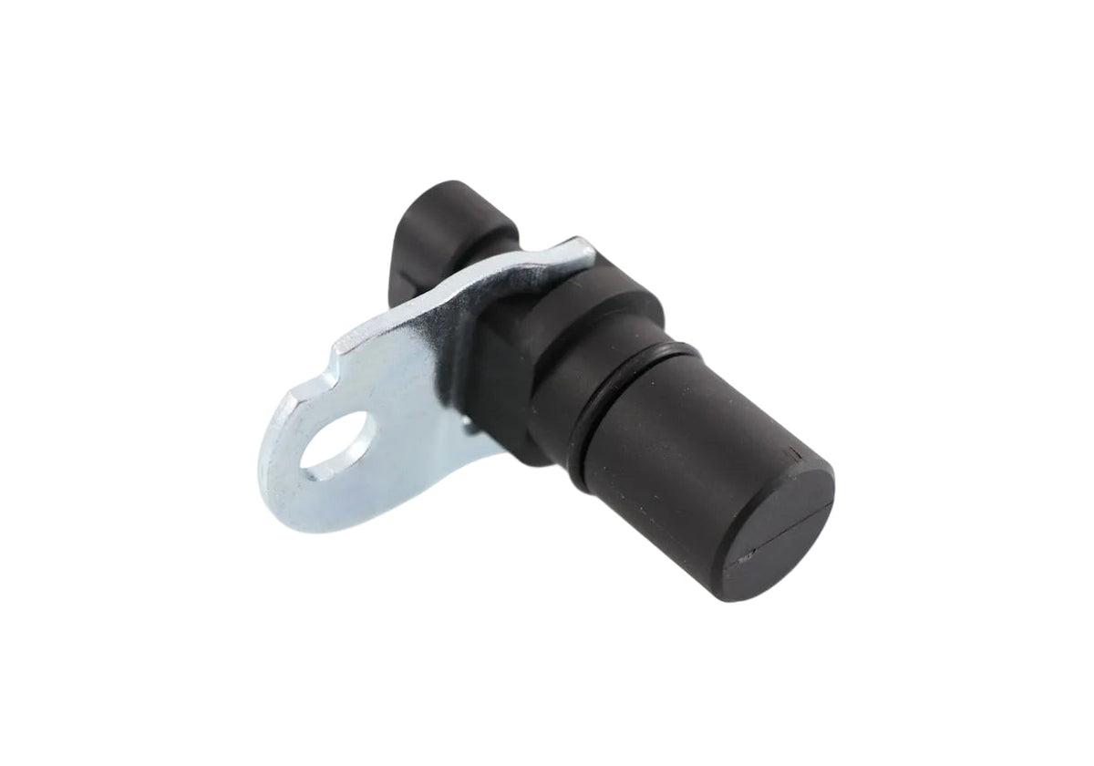 Advance Truck Parts USA 5491994 Cummins ISX engine camshaft position sensor showing a clean studio view of the black sensor housing, O-ring seal, and metal mounting bracket on a plain white background