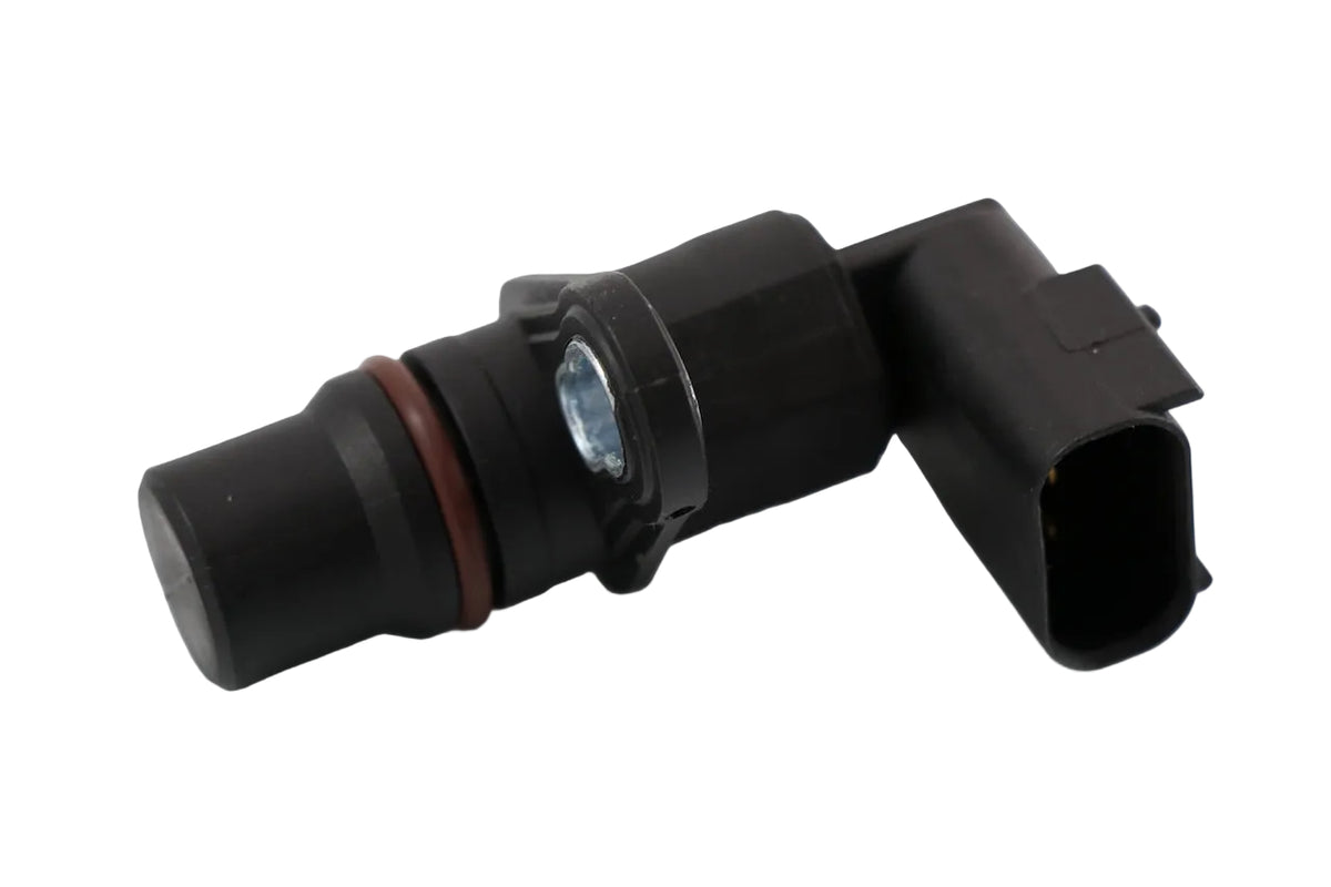 Advance Truck Parts USA 5594275 Cummins crankshaft position sensor showing a clean studio view of the black sensor housing, O-ring seal, and mounting flange on a plain white background