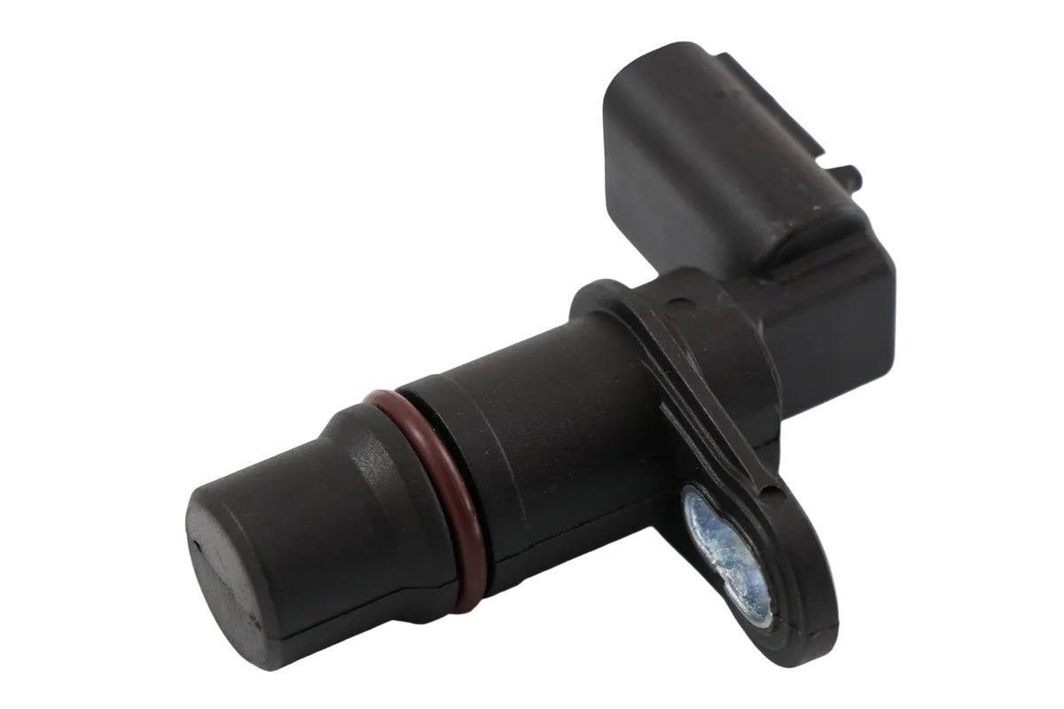 Advance Truck Parts USA 5594276 Cummins camshaft and crankshaft position sensor showing a clean studio view of the sensor tip, red O-ring seal, mounting bolt tab, and connector housing on a plain white background