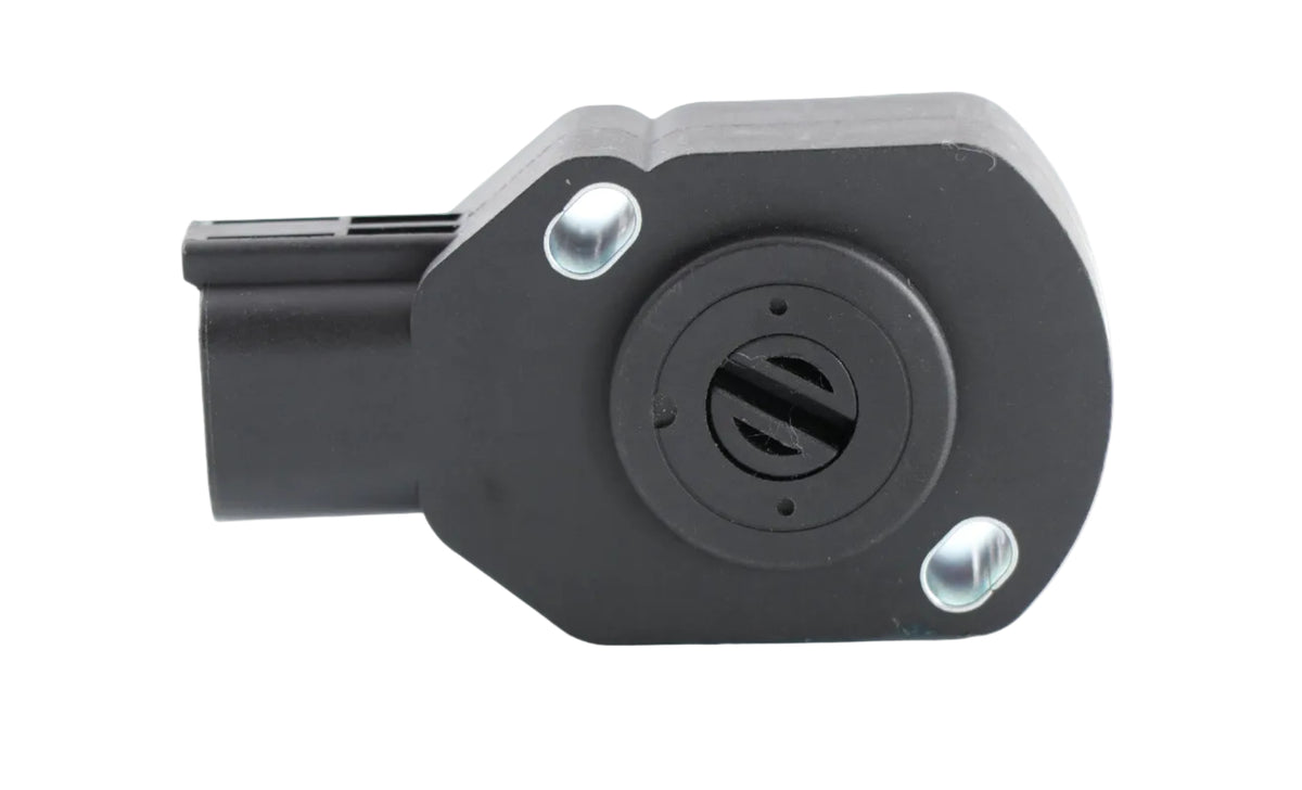 Advance Truck Parts USA 56028184AB throttle position sensor showing a studio perspective of the black plastic housing, mounting holes, and rotary drive blade