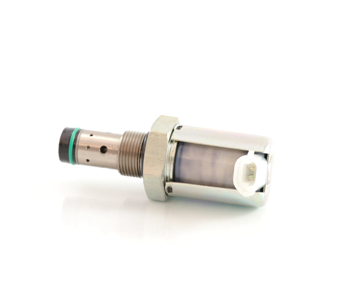 Advance Truck Parts USA 5C3Z9C968CA Ford injection pressure regulator valve showing a clean studio perspective of the threaded body, O-rings, and solenoid housing