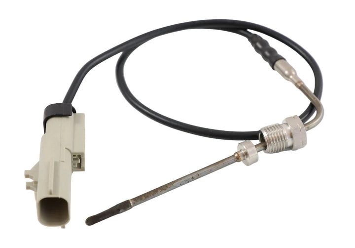 Advance Truck Parts USA A6805401317 Freightliner exhaust gas temperature sensor showing a clean studio perspective of the threaded probe, wire harness, and connector