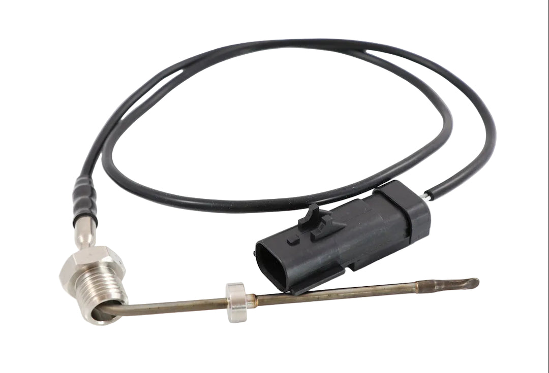 Advance Truck Parts USA A6805401617 heavy duty exhaust gas temperature sensor featuring threaded hex boss, extended probe stem, lead wire, and 2-pin connector