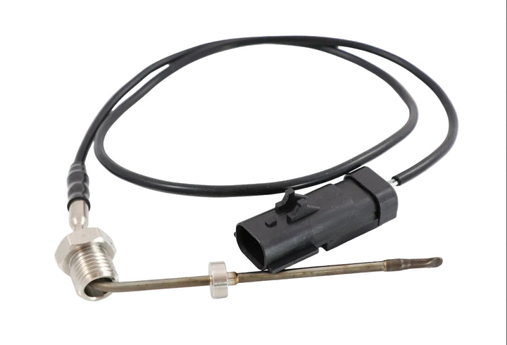 Advance Truck Parts USA A6805401617 heavy duty exhaust gas temperature sensor featuring threaded hex boss, extended probe stem, lead wire, and 2-pin connector