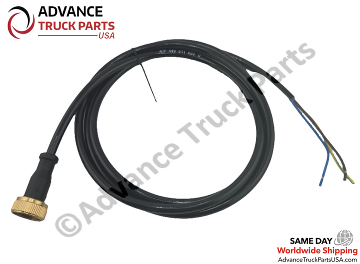 Advance Truck Parts USA ABS solenoid cable displaying the full looped harness layout, brass connector, and individual wire terminals