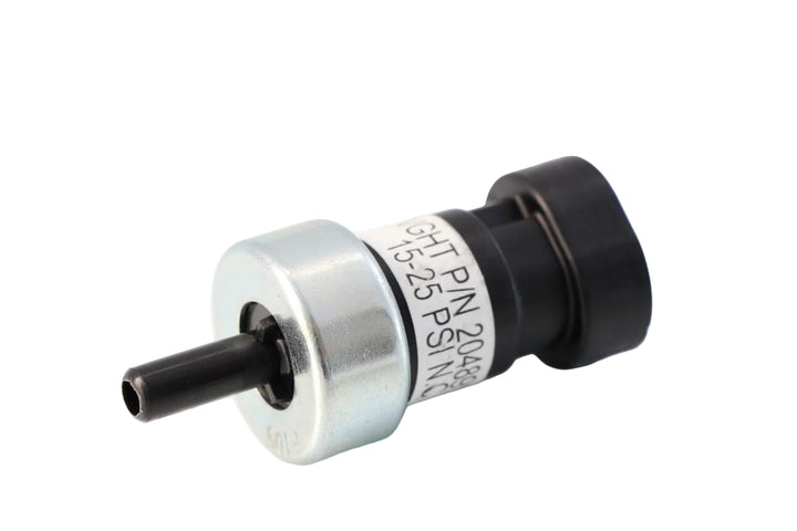 Advance Truck Parts USA 20489116 Volvo truck parking brake light switch featuring a 1/4 inch OD air line nipple and label on a plain background