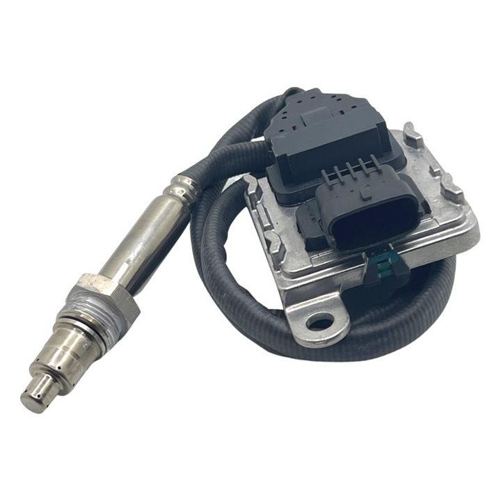 Advance Truck Parts USA 22303384 ATP nitrogen oxide sensor featuring a heavy-duty control module, wiring harness, and threaded probe on a plain background