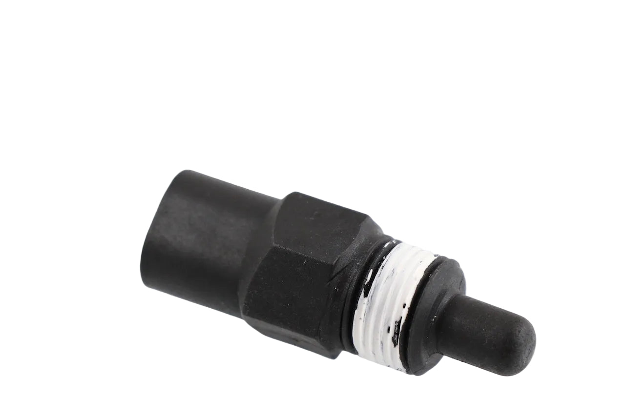Advance Truck Parts USA 23515250 Detroit Diesel intake air temperature sensor featuring a black housing and threaded tip on a plain background