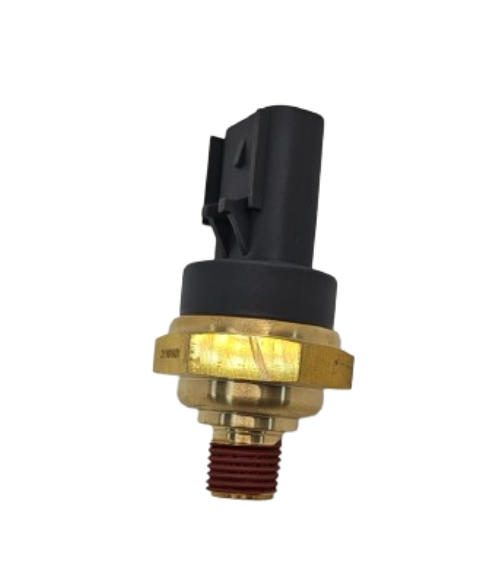 Advance Truck Parts USA 23535663 Detroit Diesel Series 60 turbo boost pressure sensor featuring brass threads and a black connector housing on a plain background