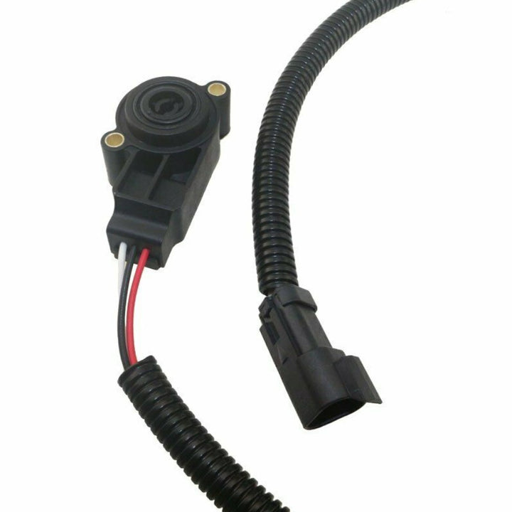 Advance Truck Parts USA 266-1466 throttle position sensor showing a close-up of the wiring harness connector, internal wires, and sensor body on a plain background