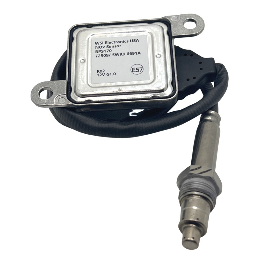Advance Truck Parts USA 2894944 nitrogen oxide sensor featuring a heavy-duty control module, wiring harness, and threaded probe on a plain background