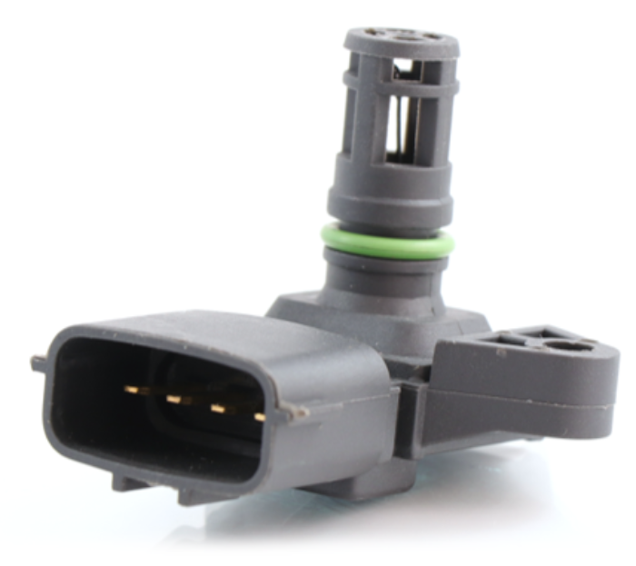 Advance Truck Parts USA 2897333 air pressure and temperature sensor for Cummins engines featuring a slotted probe tip and O-ring on a plain background