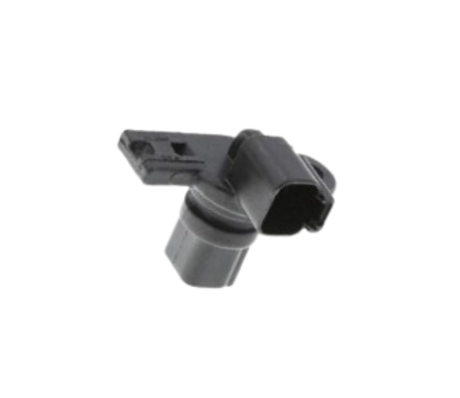 Advance Truck Parts USA 3824010 2-pin male injector connector for Cummins showing an angled profile of the black plastic housing and electrical receptacle on a plain white background