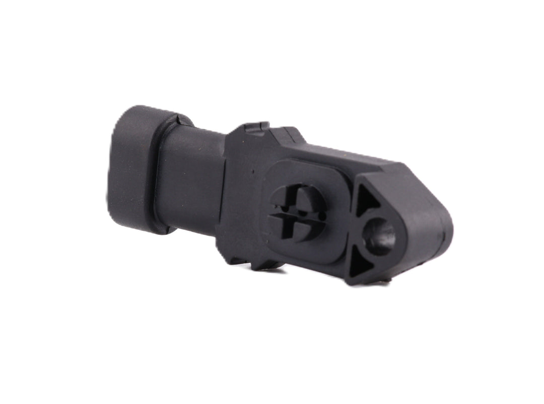 Advance Truck Parts USA 4902720 ambient air temperature sensor showing a horizontal profile with a black plastic body, mounting hole, and oval connector base on a plain background
