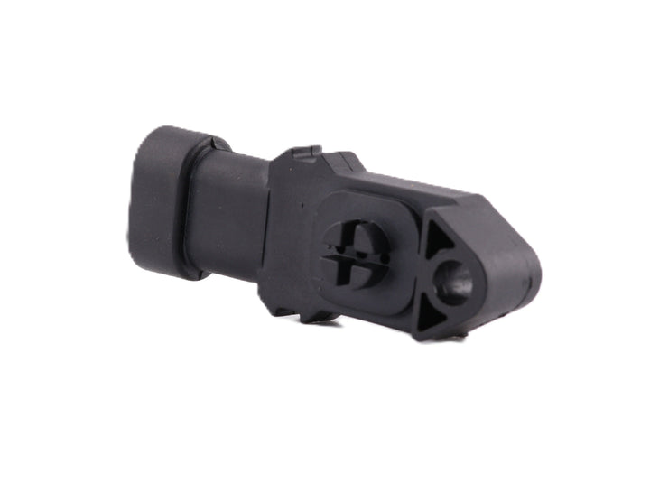 Advance Truck Parts USA 4902720 ambient air temperature sensor showing a horizontal profile with a black plastic body, mounting hole, and oval connector base on a plain background
