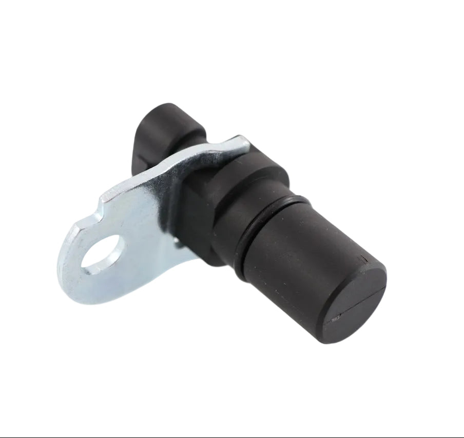 Advance Truck Parts USA 4921599 engine camshaft position sensor featuring a black body, O-ring, and mounting bracket on a plain background