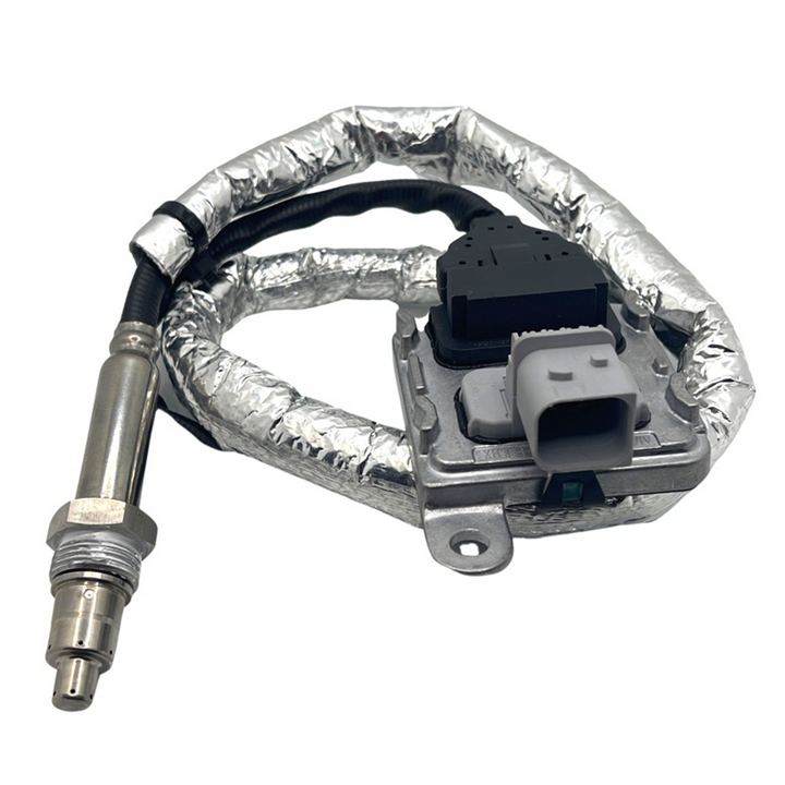 Advance Truck Parts USA 7099784C1 inlet nitrogen oxide sensor featuring a control module, insulated harness cover, and threaded probe on a plain background