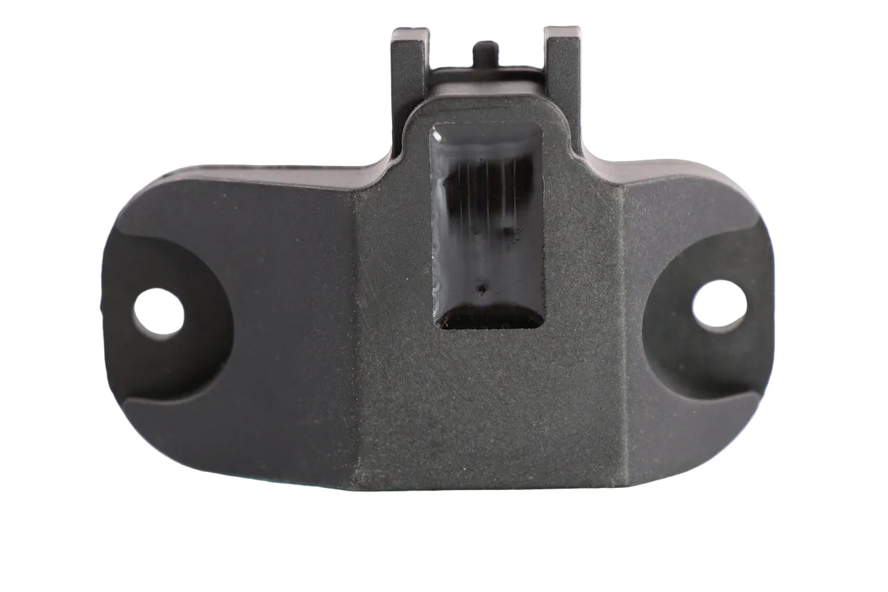 Advance Truck Parts USA 904-7244 turbo boost pressure sensor for Detroit Diesel showing a front profile of the black plastic housing with two mounting eyelets and a sealed rectangular center port on a plain white background