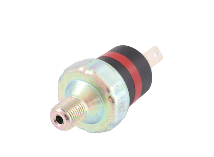 Advance Truck Parts USA air pressure switch for Freightliner 1749-1907 featuring a threaded brass port, black and red housing, and 2-blade terminals on a plain background