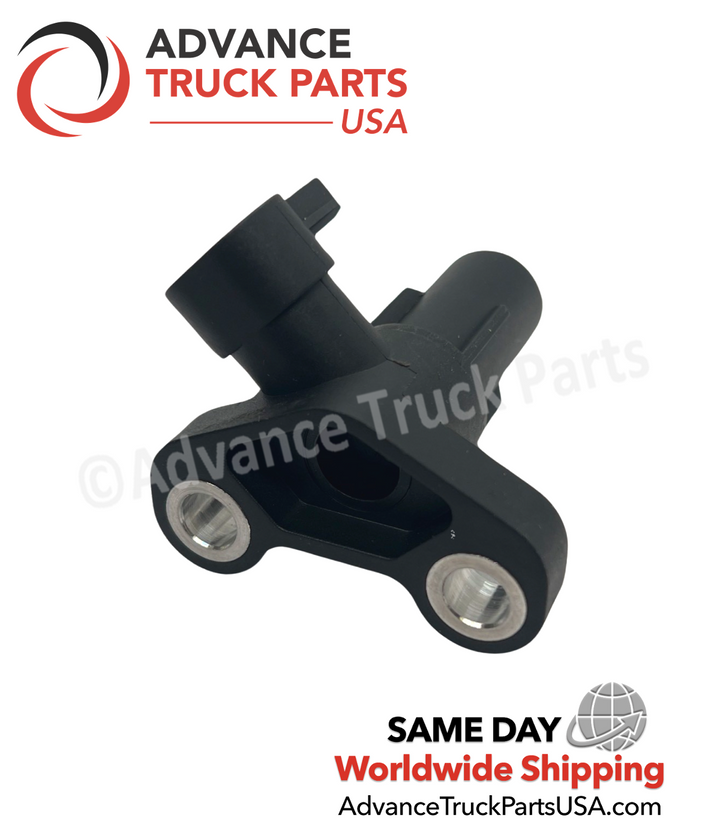 Advance Truck Parts USA 29543433 speed sensor for Allison transmission displaying a studio perspective of the dual-bolt mounting base 