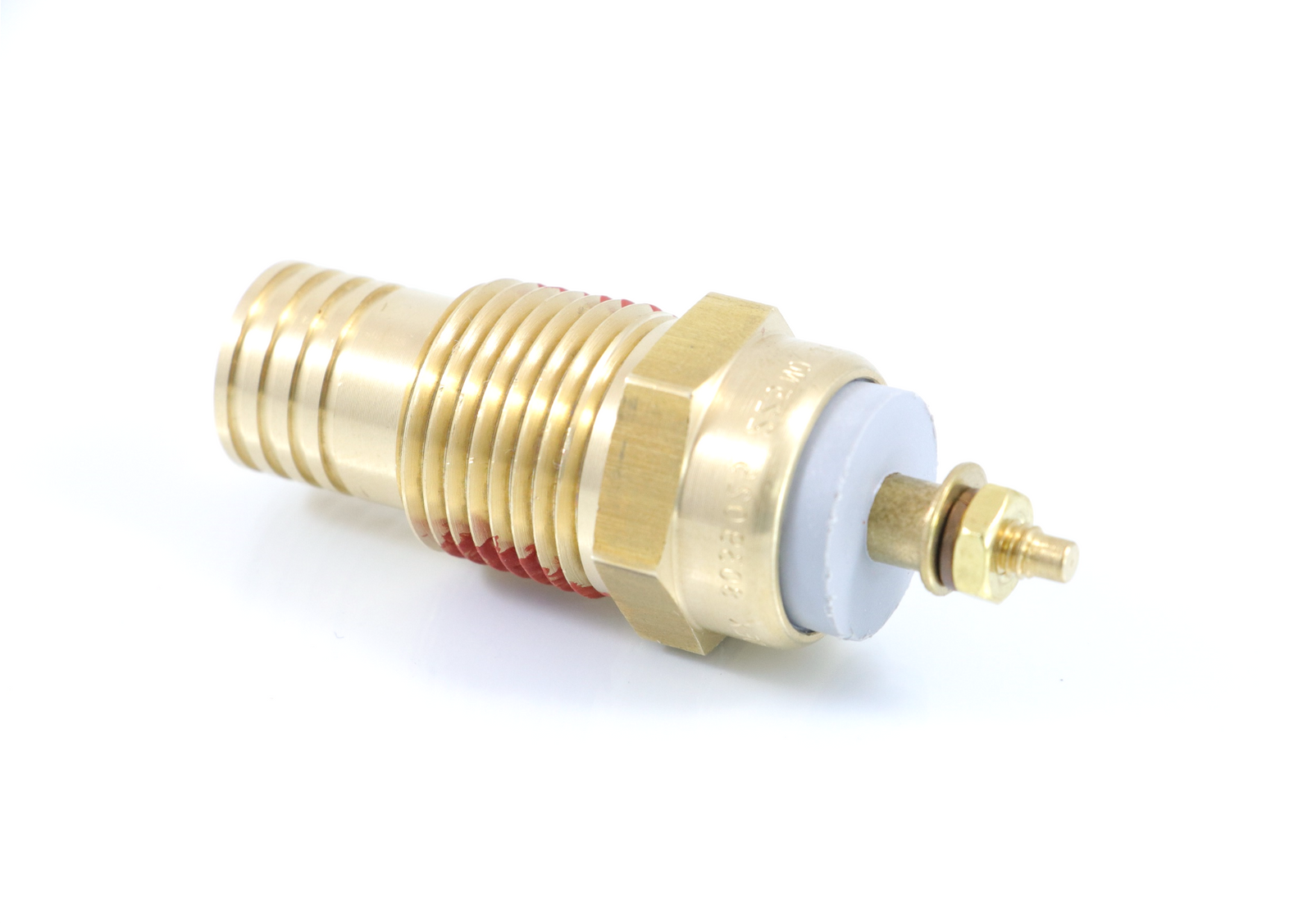 Advance Truck Parts USA heavy-duty brass temperature sensor featuring a threaded body and single-post terminal on a plain background