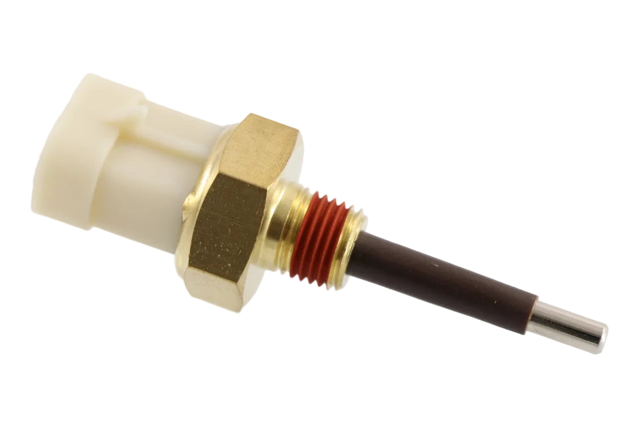 Advance Truck Parts USA coolant level sensor for Detroit Diesel engine part number 23520380 featuring a brass fitting, red thread sealant, and long probe tip on a plain background