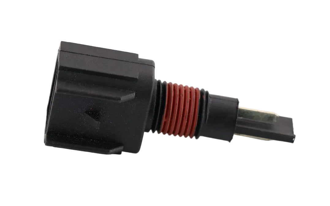 Advance Truck Parts Q21-1026S engine coolant level sensor for Kenworth and Peterbilt trucks featuring a plastic body, threaded probe with red seal, and electrical connector on a plain background