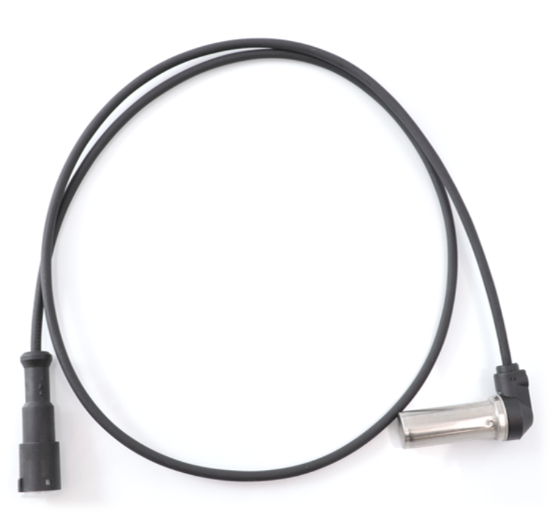 Advance Truck Parts USA right angle ABS sensor kit with a 39-inch wire harness and right-angle sensor probe on a plain background