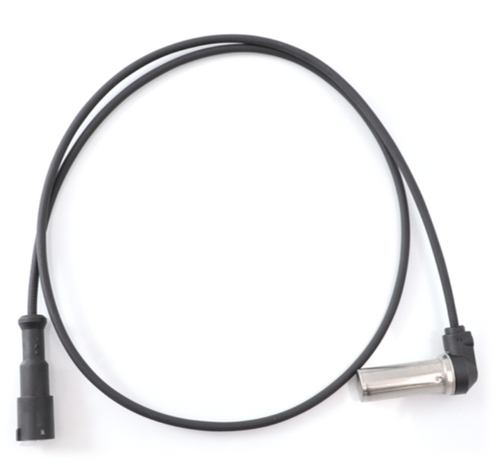 Advance Truck Parts USA right angle ABS sensor kit with a 39-inch wire harness and right-angle sensor probe on a plain background