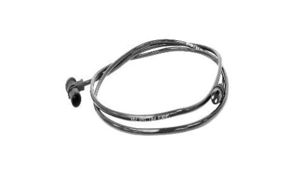 Advance Truck Parts USA S4497130500 16-foot ABS sensor extension cable for Wabco systems showing a coiled thick black wire harness featuring a 90-degree angled connector and a straight plug terminal on a plain white background
