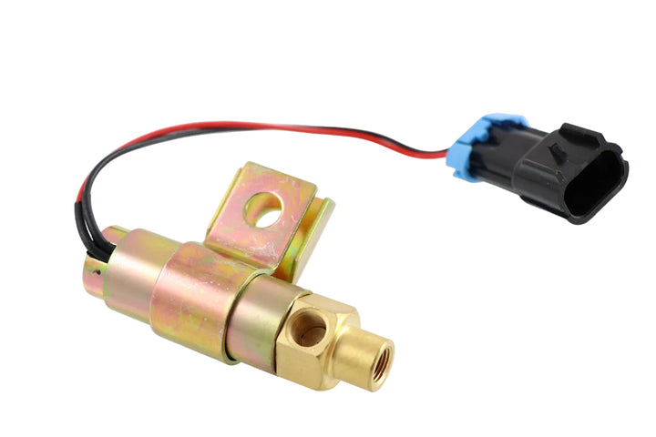 Advance Truck Parts USA branded studio close-up view highlighting the threaded port layout and integrated diode wiring for the heavy-duty solenoid valve