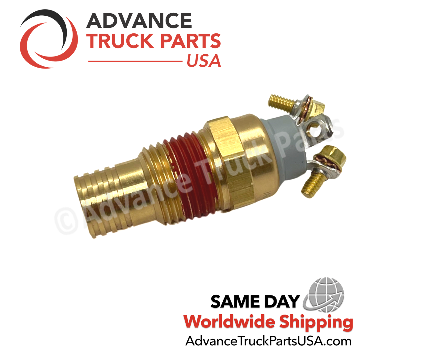 Advance Truck Parts USA branded studio full assembly view of the thermal fan switch