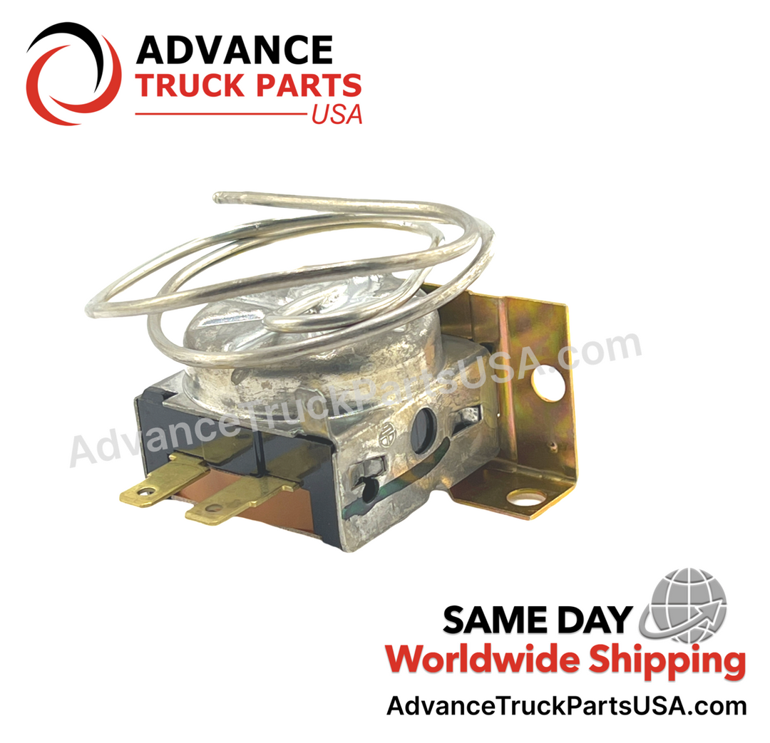 Advance Truck Parts USA thermostat switch showing an angled studio perspective of the mounting brackets and switch body 