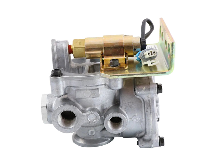 Advance Truck Parts USA 19516-311 hi-flow normally close lift axle valve with solenoid on a plain background
