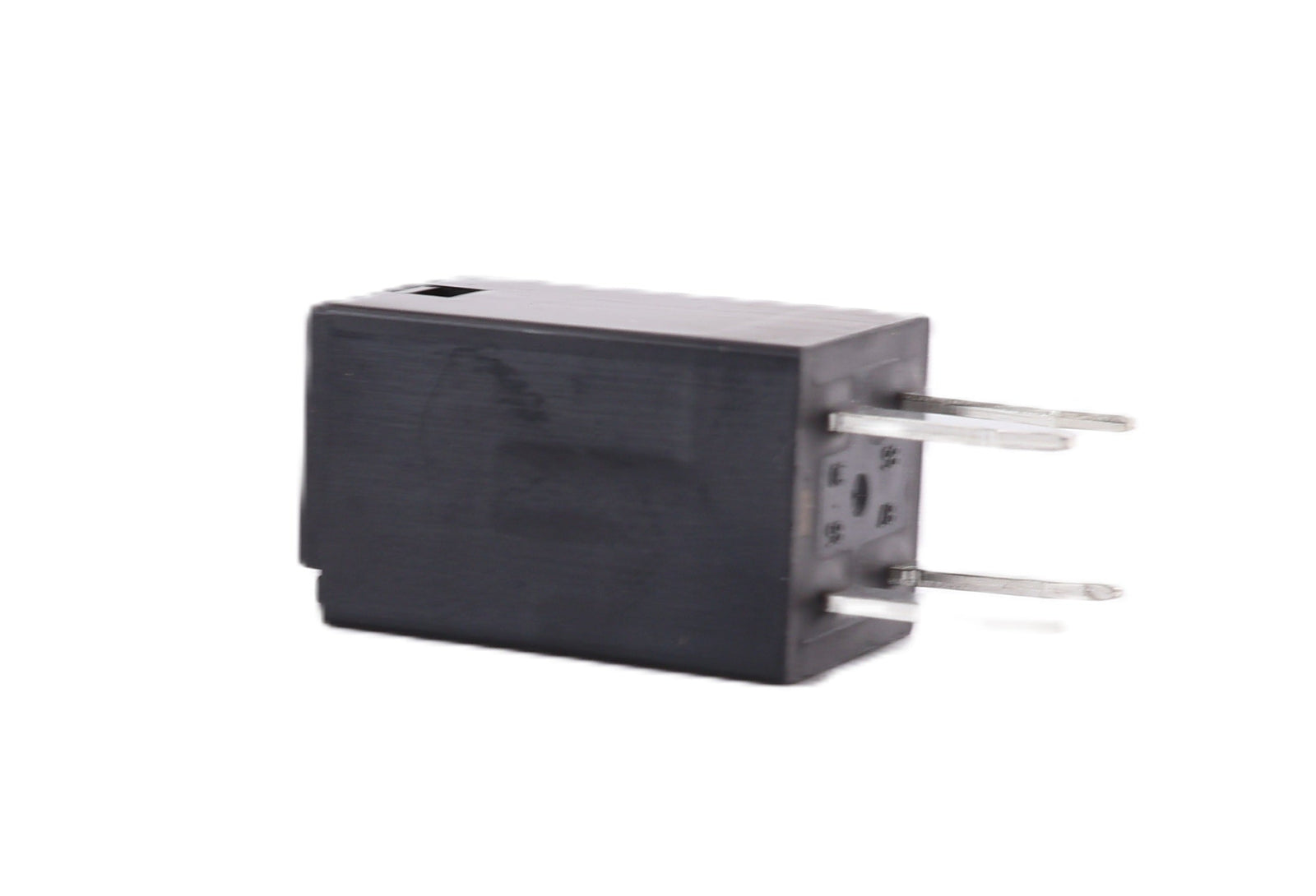 Advance Truck Parts USA 303-1AH-C-R1-U01-12VDC micro relay showing a side profile perspective with through-hole pins extending to the right on a plain background