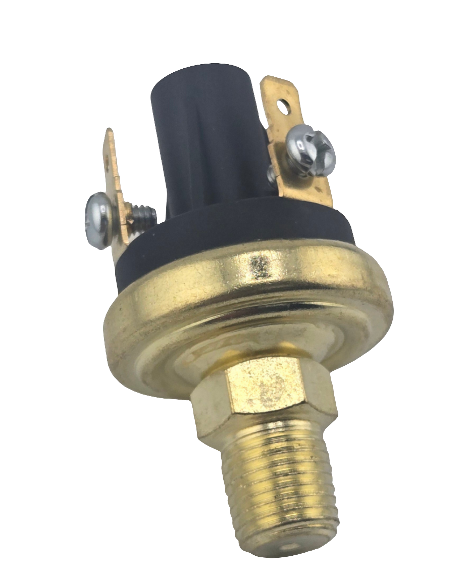 Advance Truck Parts USA 80685 air pressure switch featuring threaded brass fitting and terminal screws on a plain background